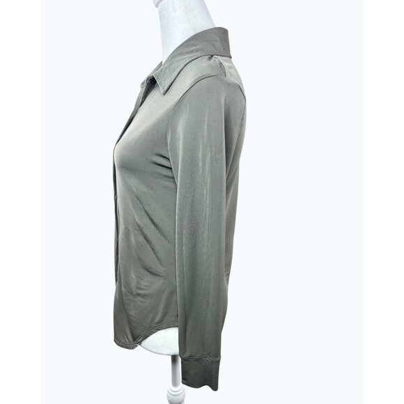 Citizens Of Humanity Dalhia Sage Green Button-Up Long-Sleeve Shirt Small - Picture 13 of 14